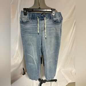 Women’s jeans joggers, Size M. Elastic with tie waistband